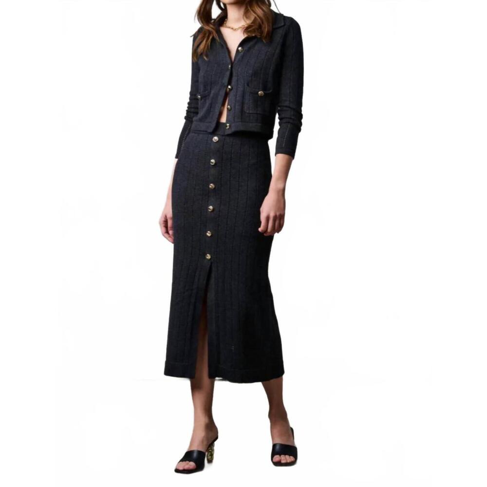 NEW HEVRON mia skirt in charcoal